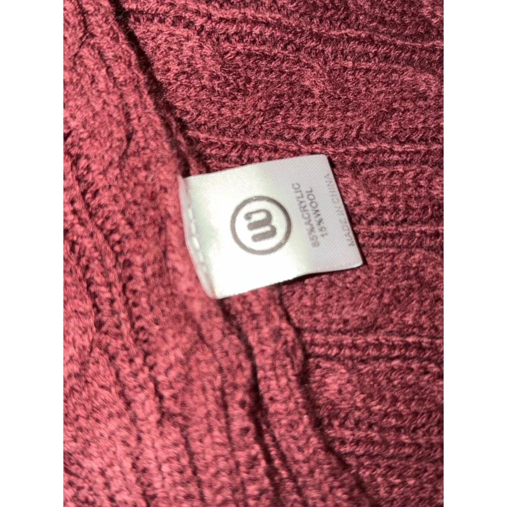 NWT Wantable Cable Knit Beanie and Scarf Set Burgundy Wine Wool Blend